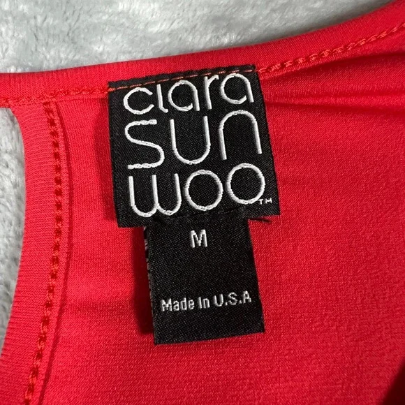 Clara Sun Woo Womens Dress Sz M Lagenlook Relaxed Casual Stretch Comfy Red - Picture 8 of 10